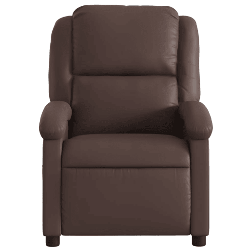 Poltrona reclinável - Poltrona relax couro artificial castanho Poltrona reclinável - Poltrona relax couro artificial castanho