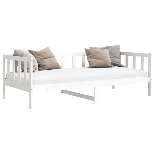 Sofá-cama, Sofá conversível 90x200 cm madeira de pinho maciça branco