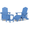 Cadeiras jardim - Cadeiras exterior Adirondack c apoio de pésmesa PEAD ciano