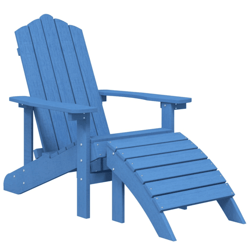 Cadeiras jardim - Cadeiras exterior Adirondack c apoio de pésmesa PEAD ciano Cadeiras jardim - Cadeiras exterior Adirondack c apoio de pésmesa PEAD ciano