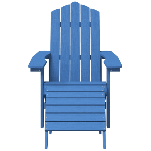 Cadeiras jardim - Cadeiras exterior Adirondack c apoio de pésmesa PEAD ciano Cadeiras jardim - Cadeiras exterior Adirondack c apoio de pésmesa PEAD ciano