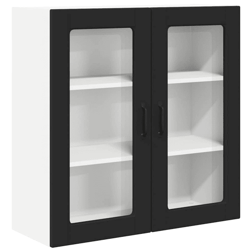 Armário de cozinha suspenso - armario de cocina colgante com porta Preto 80 x 31 x 80 cm