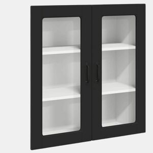 Armário de cozinha suspenso - armario de cocina colgante com porta Preto 80 x 31 x 80 cm