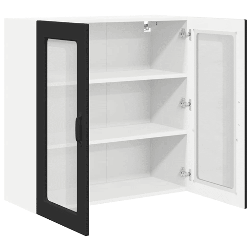 Armário de cozinha suspenso - armario de cocina colgante com porta Preto 80 x 31 x 80 cm
