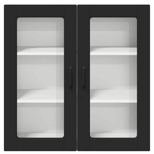 Armário de cozinha suspenso - armario de cocina colgante com porta Preto 80 x 31 x 80 cm