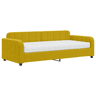 Sofá-cama, Sofá conversível com colchão 90x200 cm veludo amarelo