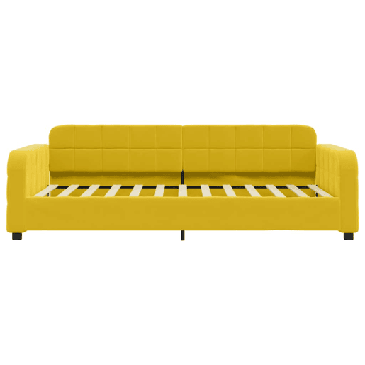 Sofá-cama, Sofá conversível com colchão 90x200 cm veludo amarelo