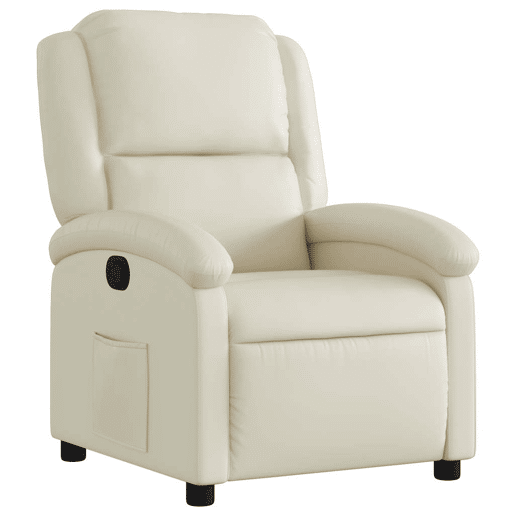 Poltrona reclinável - Poltrona relax couro artificial cor creme