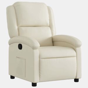 Poltrona reclinável - Poltrona relax couro artificial cor creme
