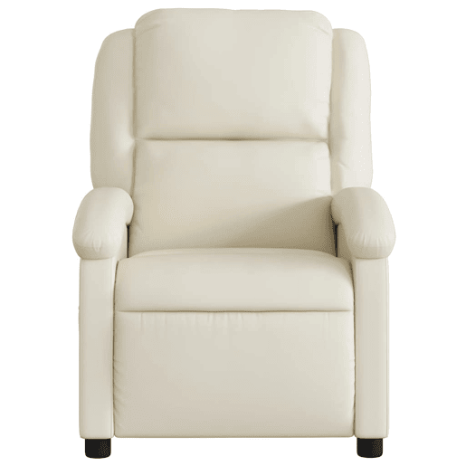 Poltrona reclinável - Poltrona relax couro artificial cor creme