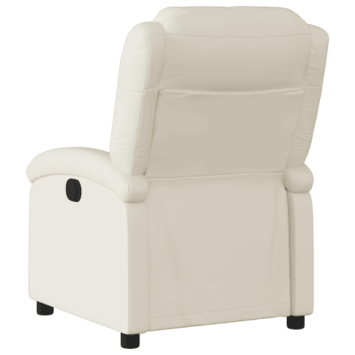 Poltrona reclinável - Poltrona relax couro artificial cor creme