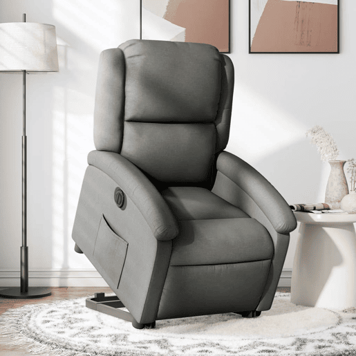 Poltrona reclinável - Poltrona relax elétrica tecido cinzento-escuro