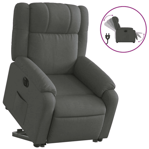 Poltrona reclinável - Poltrona relax elétrica tecido cinzento-escuro