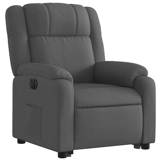 Poltrona reclinável - Poltrona relax elétrica tecido cinzento-escuro