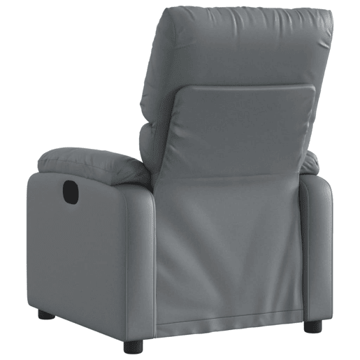 Poltrona reclinável - Poltrona relax couro artificial cinzento