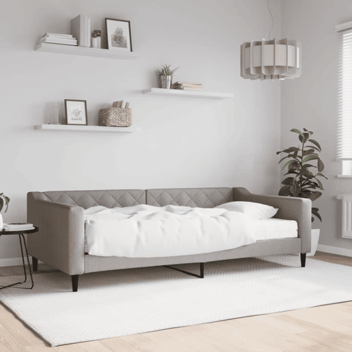 Sofá-cama, Sofá conversível com colchão 100x200 cm tecido cinzento-acastanhado