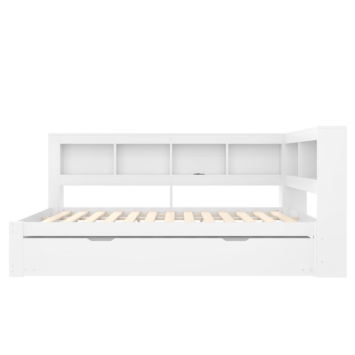 Sofá cama + 140x200 cm - cama extensible con enchufe y 2 puertos usb - blanc