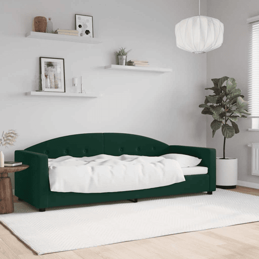 Sofá-cama, Sofá conversível 80x200 cm veludo verde-escuro Sofá-cama, Sofá conversível 80x200 cm veludo verde-escuro