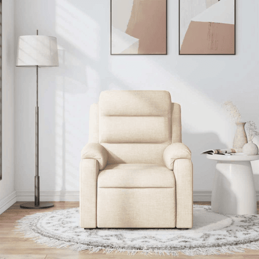 Poltrona de massagens reclinável - Poltrona relax tecido cor creme