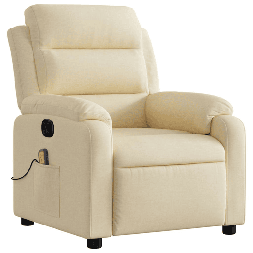 Poltrona de massagens reclinável - Poltrona relax tecido cor creme