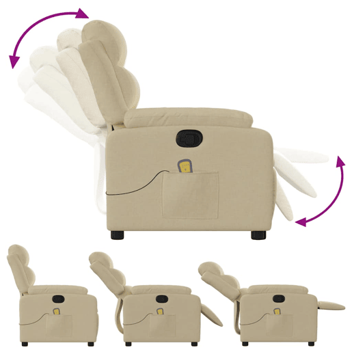 Poltrona de massagens reclinável - Poltrona relax tecido cor creme