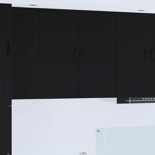 Armário de cozinha suspenso - armario de cocina colgante com porta Preto 80 x 31 x 80 cm