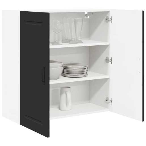 Armário de cozinha suspenso - armario de cocina colgante com porta Preto 80 x 31 x 80 cm