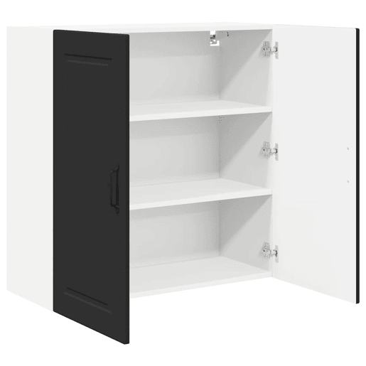 Armário de cozinha suspenso - armario de cocina colgante com porta Preto 80 x 31 x 80 cm