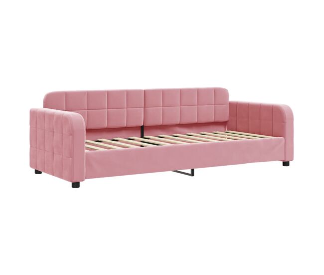 Sofá cama - sofá convertible sin colchón terciopelo rosa 80x200 cm