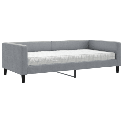 Sofá-cama, Sofá conversível com colchão 100x200 cm tecido cinzento-claro