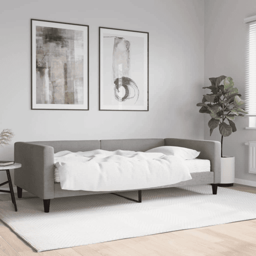 Sofá-cama, Sofá conversível com colchão 100x200 cm tecido cinzento-claro