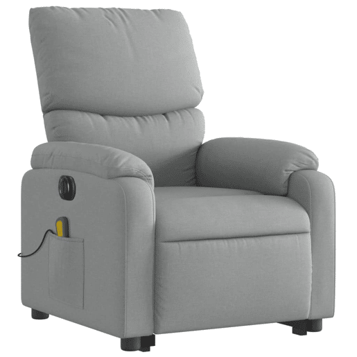 Poltrona elétrica reclinável massagens - Poltrona relax tecido cinzento-claro