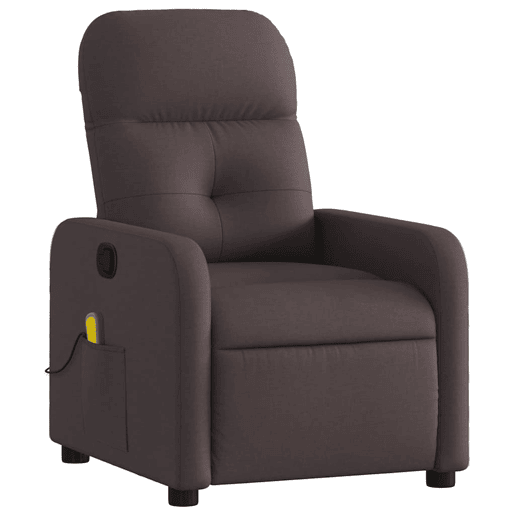 Poltrona de massagens reclinável - Poltrona relax tecido castanho-escuro