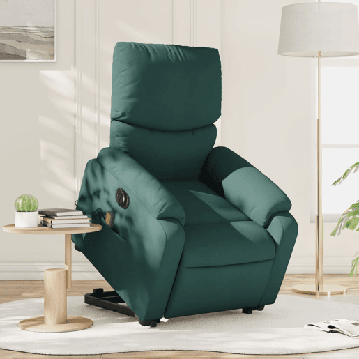Poltrona elétrica massagens - Poltrona relax tecido verde-escuro