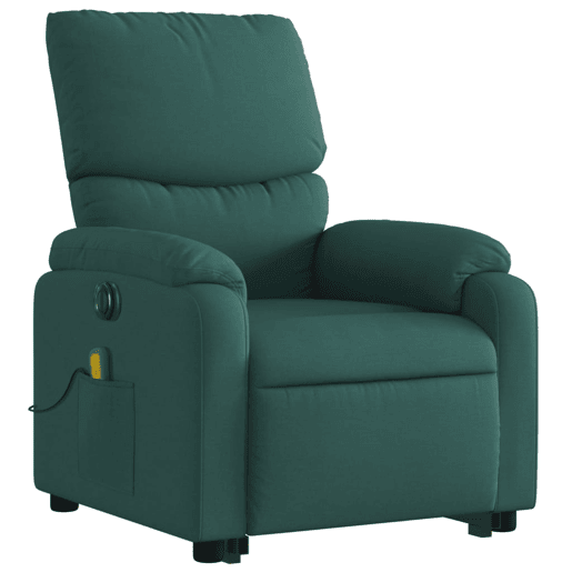Poltrona elétrica massagens - Poltrona relax tecido verde-escuro