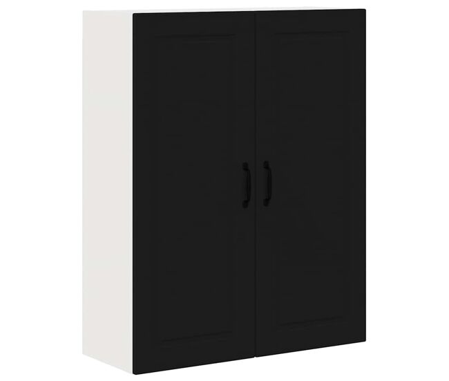 Armario de cocina de pared - mueble cocina con estante negro 80 x 31 x 100 cm