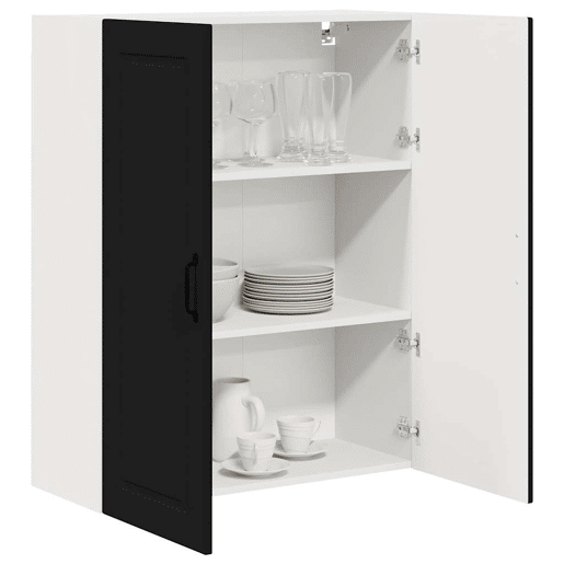 Armário de cozinha suspenso - armario de cocina colgante com porta Preto 80 x 31 x 100 cm
