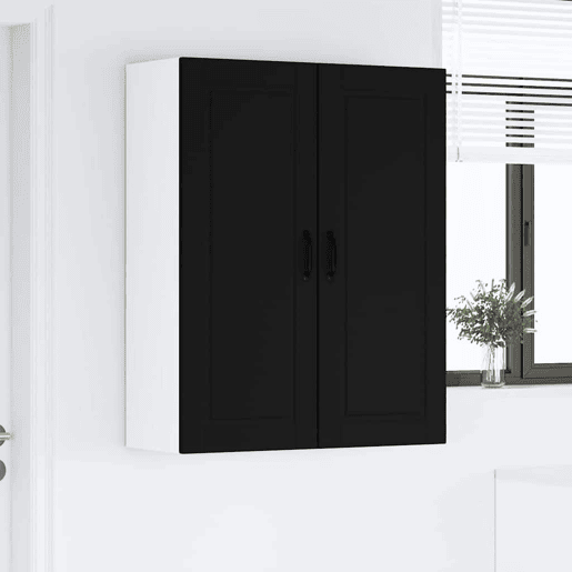 Armário de cozinha suspenso - armario de cocina colgante com porta Preto 80 x 31 x 100 cm