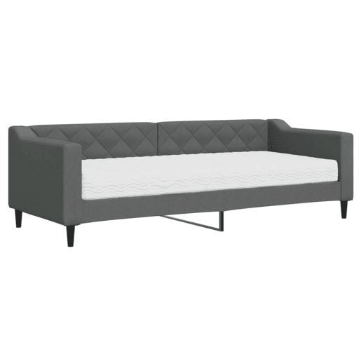Sofá-cama, Sofá conversível com colchão 80x200 cm tecido cinzento-escuro