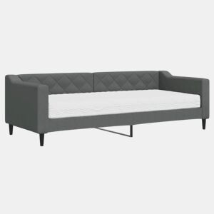 Sofá-cama, Sofá conversível com colchão 80x200 cm tecido cinzento-escuro