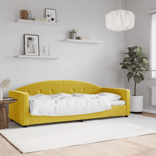 Sofá-cama, Sofá conversível 80x200 cm veludo amarelo Sofá-cama, Sofá conversível 80x200 cm veludo amarelo