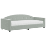 Sofá-cama, Sofá conversível com colchão 90x190 cm veludo cinzento-claro