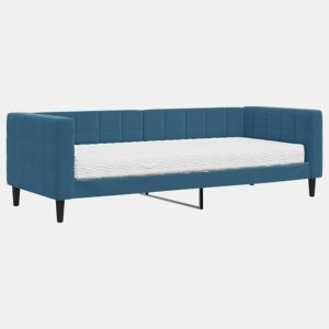 Sofá-cama, Sofá conversível com colchão 80x200 cm veludo azul