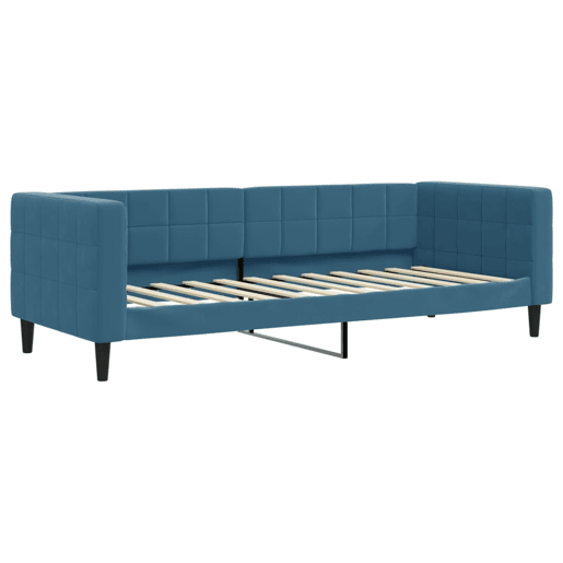 Sofá-cama, Sofá conversível com colchão 80x200 cm veludo azul