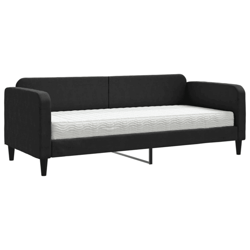 Sofá-cama, Sofá conversível com colchão 80x200 cm tecido preto