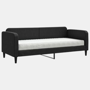 Sofá-cama, Sofá conversível com colchão 80x200 cm tecido preto