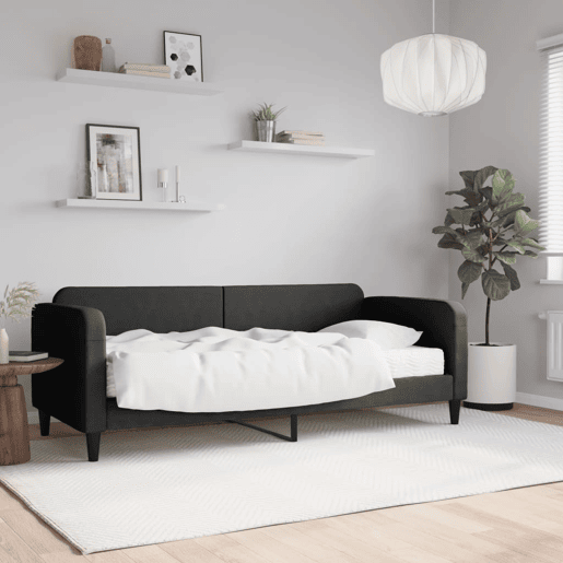 Sofá-cama, Sofá conversível com colchão 80x200 cm tecido preto