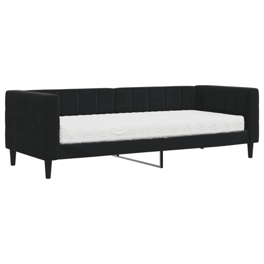 Sofá-cama, Sofá conversível com colchão 80x200 cm veludo preto