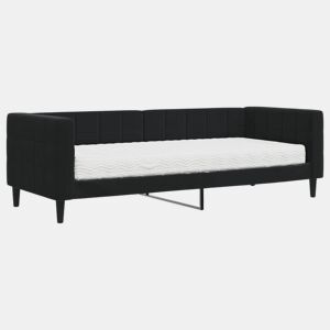 Sofá-cama, Sofá conversível com colchão 80x200 cm veludo preto