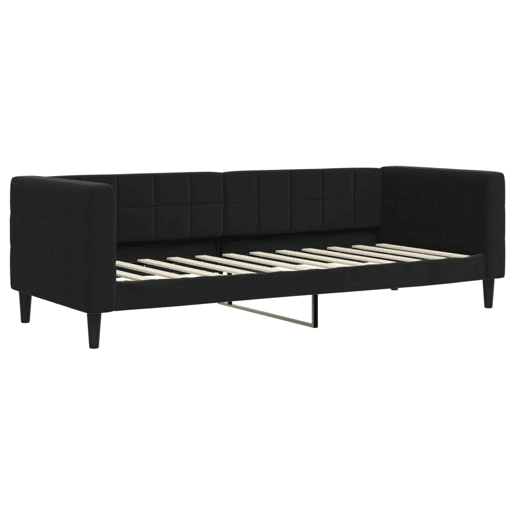 Sofá-cama, Sofá conversível com colchão 80x200 cm veludo preto